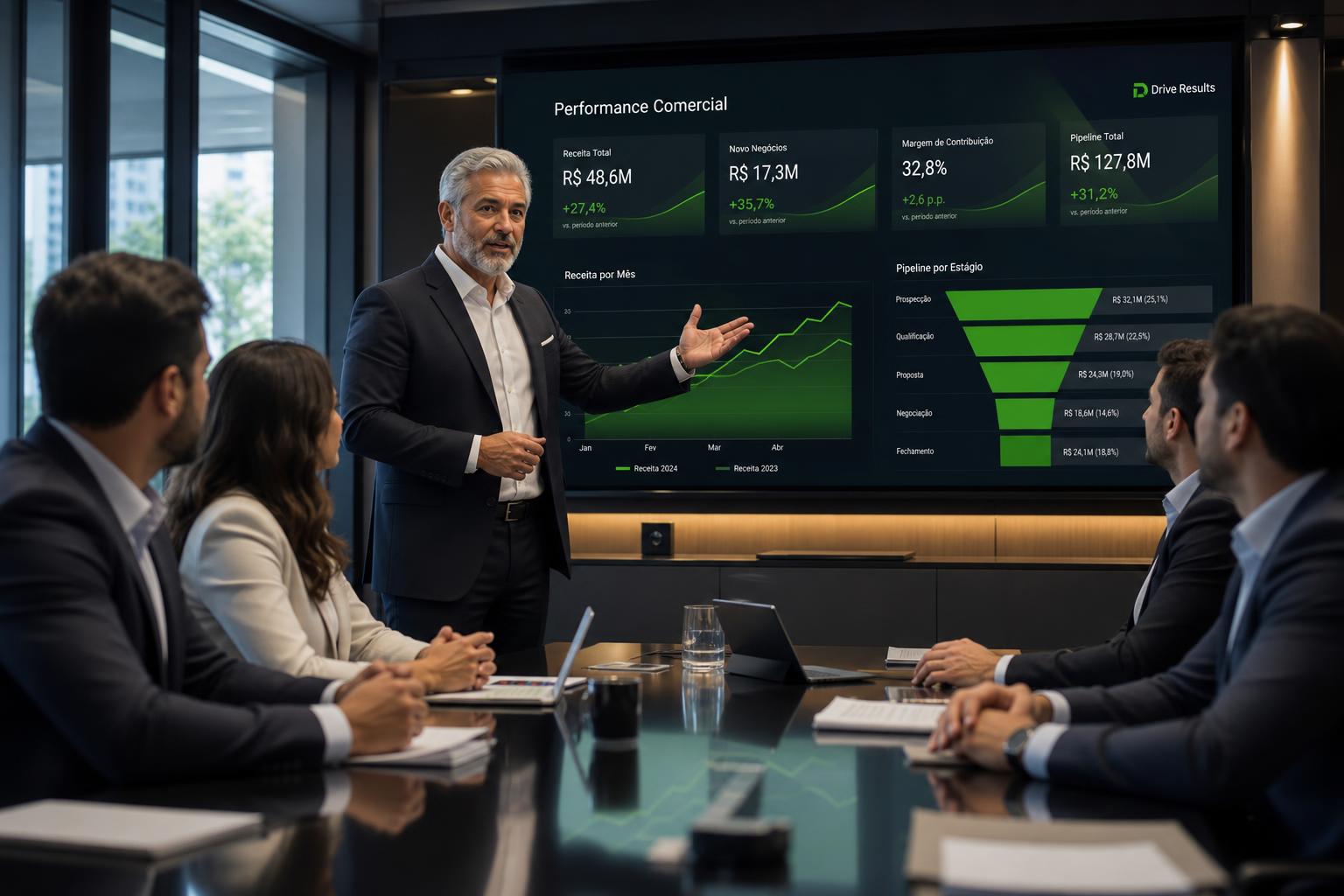 Painel de consultoria comercial e playbook